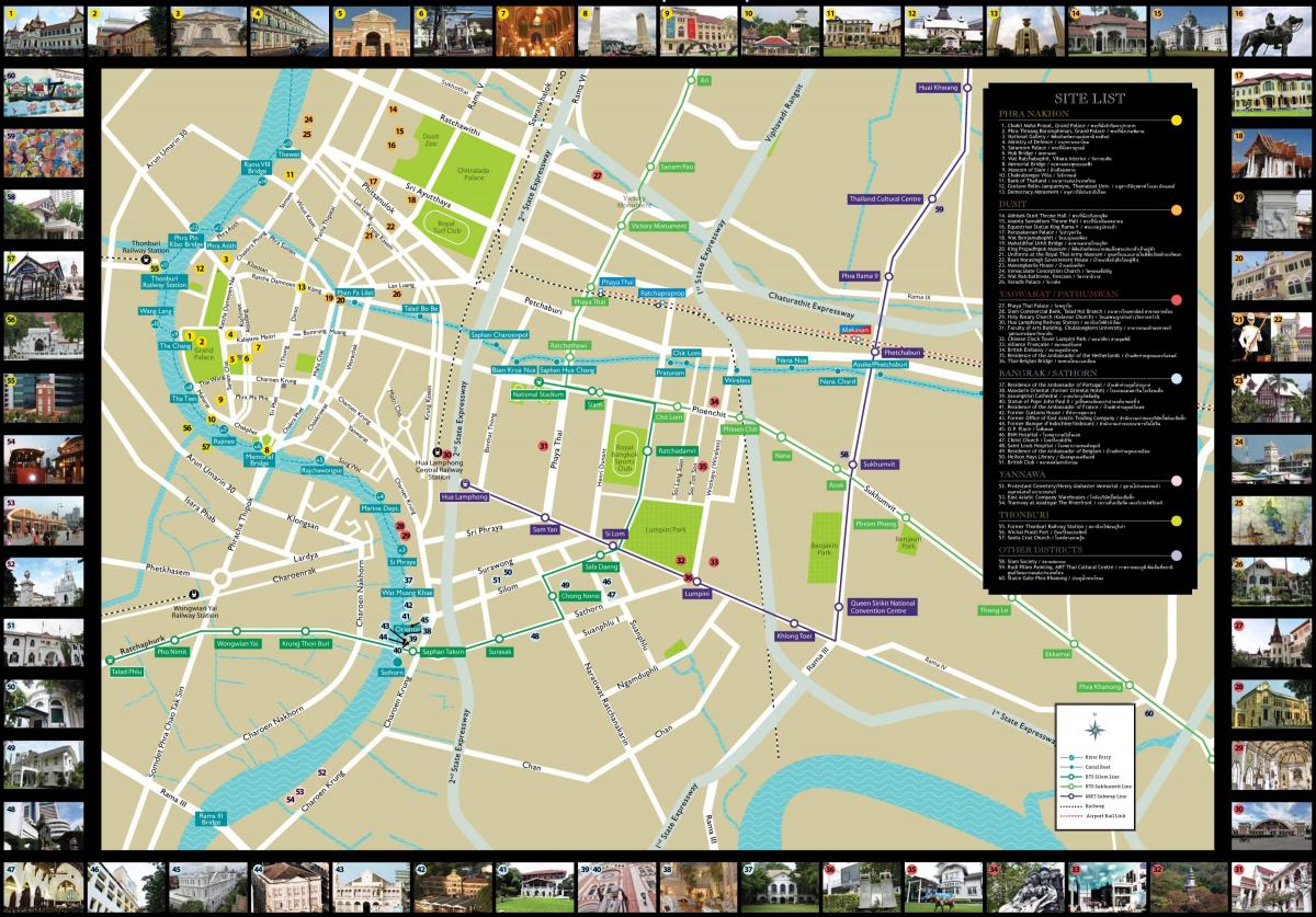 Mapa turístico de Bangkok (Krung Thep)